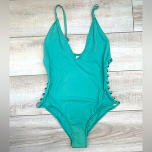 Teal Dippin Daisys One-Piece Swimsuit with Side Cutouts